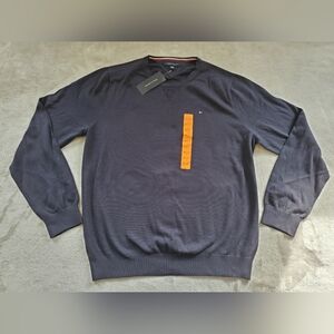 Tommy Hilfiger 2XL Navy Blue Crewneck Sweater Pullover Knit Cotton